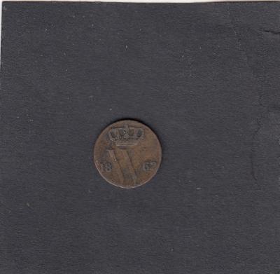 Beschrijving: 1/2 Cent WILLEM III 